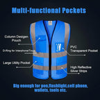BeautyWill 10/20 Pack Custom Logo Safety Vest,Bulk High Visibility Class 2 Reflective Work Vests