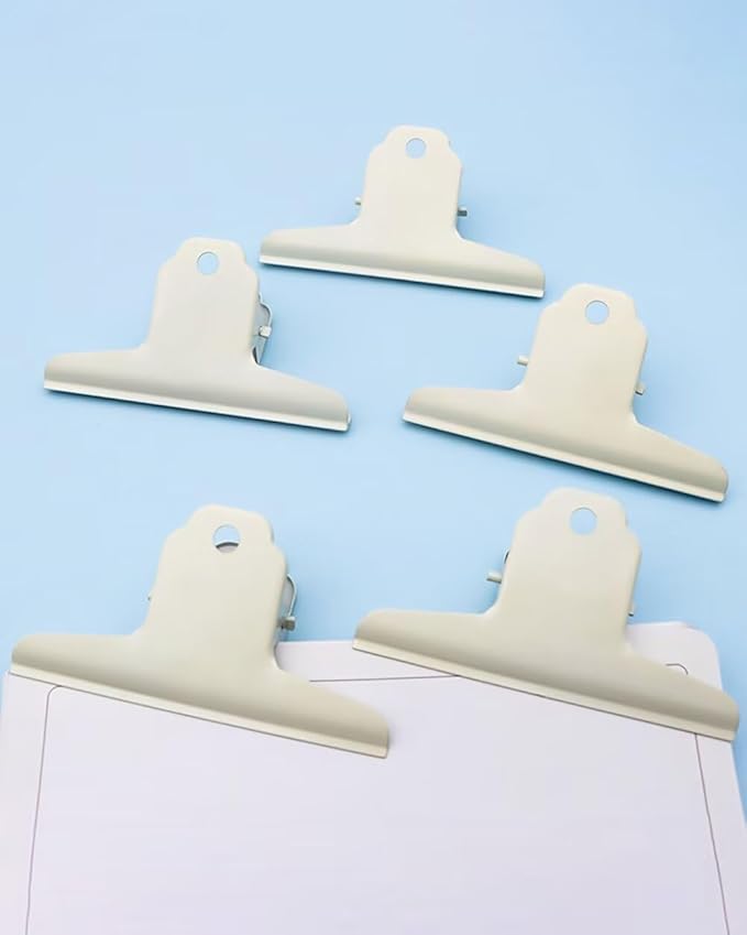 2PCS Extra Large Binder Clips Metal Bulldog Clips Large Paper Clamps Holder Chip Clips for Home School Office Drawing Bag White 3inch