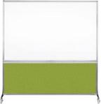 DivideWrite Mobile Whiteboard | Double Sided Dry Erase Board | Portable Office Cubicle Partition | Display for Classrooms, Conference Rooms, Meeting Areas and More | Black Fabric 6' Wide X 6' Tall
