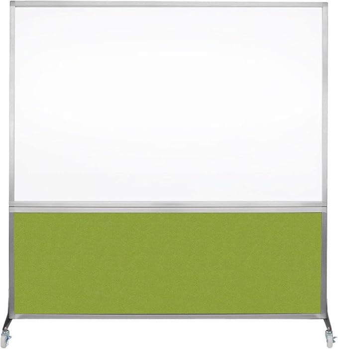 DivideWrite Mobile Whiteboard | Double Sided Dry Erase Board | Portable Office Cubicle Partition | Display for Classrooms, Conference Rooms, Meeting Areas and More | Navy Blue Fabric 5' Wide X 6' Tall