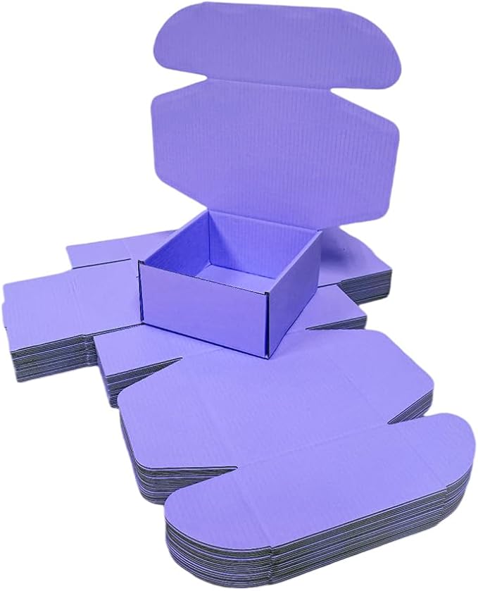 10 Pcs 9.8 x 9.8 x 4 inches Large Size Corrugated Cardboard Gift Boxes Recyclable Shipping Boxes for Mailing & Holidays, Wedding, Birthday, Gifts Packaging (Lavender, 9.8 x 9.8 x 4")