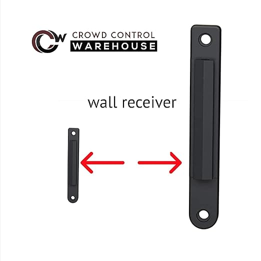 Crowd Control Warehouse - CCW Series WMB-120 Fixed Wall Mount Retractable Belt Barrier - 11 Foot, Yellow Belt with Black Steel Case