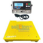 SellEton SL-700-2x2-2.5K 24" x 24" (2' x 2') Industrial Floor Scale with Capacity of 2,500 lbs 0.5 lb - Yellow
