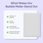 White Small Poly Bubble Mailers 6x10 inch #0 | Self Seal Padded Envelopes | Cushioned Bubble Mailer | Usable Size 6x9 | WaterProof | Lightweight mailing Shipping Bags | 250 Pack Bulk