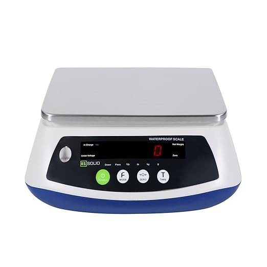 U.S. Solid Waterproof Bench Scale - IP68 Water-Repellent Digital Compact Bench Platform Scale, 3 kg x 0.1 g (6.6 lb x 0.0002 lb)