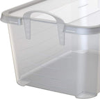 Life Story 24 Pack Light Duty Stackable Storage Bin, 55 Quart Home Organizer, Versatile Lightweight Locking Bins with Carrying Handles, Clear
