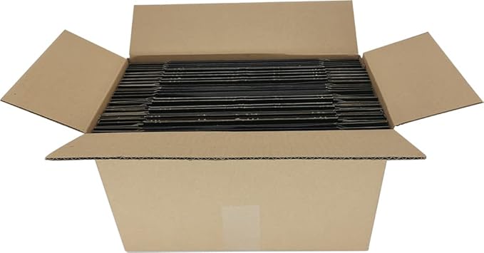 50 Pack 7x6x2'' Small Shipping Boxes, Black Corrugated Cardboard Mailers for Mailing Packaging Business (BK762-50)