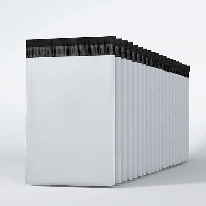 Metronic 300 Pcs Poly Mailers 12x15.5, Medium Size Shipping Bags for Small Business Supplies,White Poly Mailer Bags for Clothing Packing Supplies, Strong Adhensive Shipping Mailing Envelopes Self Seal