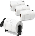 Label KINGDOM Replace for Brother DK-1241 Die-Cut 4" x 6" Large Shipping White Paper Labels (102 mm x 151 mm) 200/ Roll DK Labels for QL-1110NWB Printer (4 Rolls + 1 Detachable Frame)