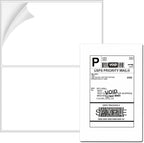 Coopaty Half Sheet Shipping Labels 8.5" x 5.5" Sticker Labels for Laser & Ink Jet Printers, 2 Per Page Self Adhesive Mailing Labels for Packages (100 Sheets, 200 Labels)