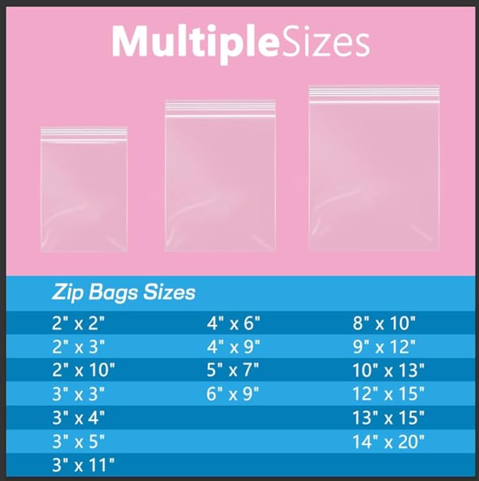 iMailer - 500 Pcs- 13" x 15" Zip Bags- 2 Gallon Zip Bags- Clear Resealable Zip Poly Bag 2 Mil for Clothing, T-Shirts, Pants, Storage