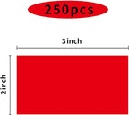 STARLIBOO 250 Red 2*3 Inch Rectangle Removable Writable Color Coding Labels, Name Tag Stickers, File Folder Labels