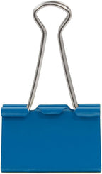 JAM PAPER Colorful Binder Clips - Large - 1 1/2 Inch (41 mm) - Blue Binderclips - 12/Pack