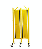 Trafford Industrial Expandable Metal Barricade, 11 Feet, Yellow and Magenta, Mobile Safety Barrier Gate, Retractable Traffic Fence
