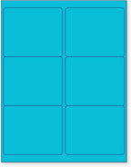 NextDayLabels - 8-1/2 x 11 Neon Color High Light Fluorescent Labels for Laser & Inkjet Printer (Blue Fluorescent, 4" x 3-1/3" - 6 Per Page | 150 Labels)
