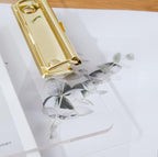 JIARI 2 Pack Clear Acrylic Office Clipboard A4 Letter Size 8.6" x 12.2" (Gold)