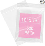 iMailer - 500 Pcs- 10" x 13" Clear Zip Bags - Reclosable Plastic Zip Poly Bags 2 Mil for Prints, Photos, Documents, Clothing, T-Shirt
