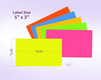 NextDayLabels 500 Rectangle Stickers (3" x 5") - Color Coding Labels Roll - Moving Labels for Boxes, Colored Inventory Stickers for Packing, Organizing, and Storage (Fluorescent Orange)