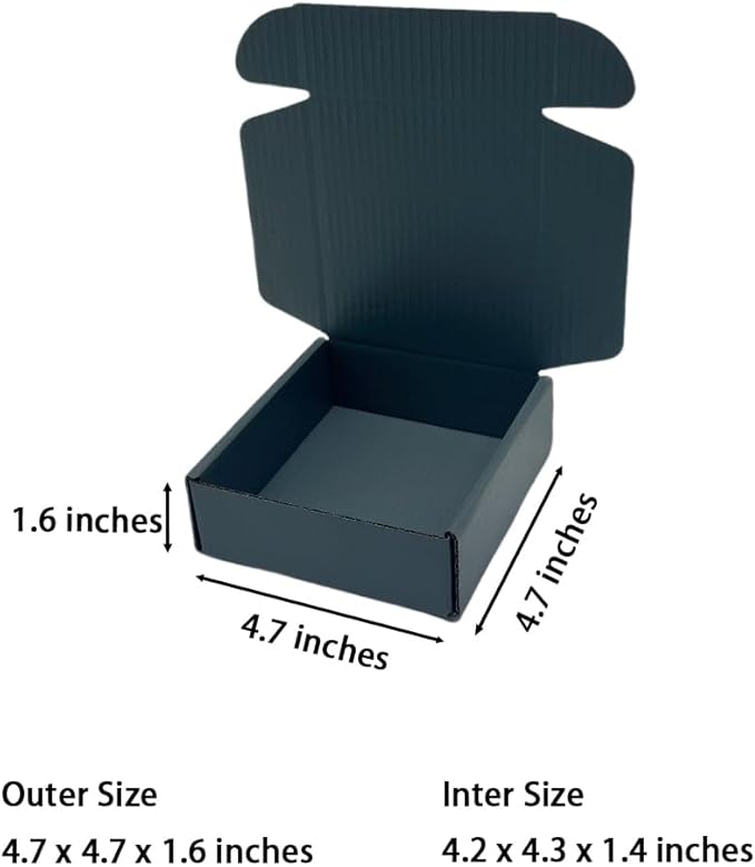 15 Pcs 4.7 x 4.7 x 1.6 Inches Mini Size Corrugated Cardboard Gift Boxes Recyclable Shipping Boxes for Packing Jewelry Ornament Gift Craft Packaging Supplier (Dark Gray, 4.7 x 4.7 x 1.6")