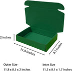 50 Pcs 11.8 x 8.5 x 2 inches Large Size Corrugated Cardboard Gift Boxes Recyclable Shipping Boxes for Packing Jewelry Ornament Gift Craft Packaging Supplier (Hunter Green, 11.8 x 8.5 x 2")