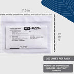 200 Units, 7.5"x5.5" Clear Packing List Shipping Label Envelopes - Heavy Duty Adhesive, Ideal for Labels, Invoices & Documents