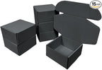 15 Pcs 6 x 6 x 3 inches Corrugated Cardboard Gift Boxes Recyclable Shipping Boxes for Mailing & Holidays, Wedding, Birthday, Gifts Packaging (Dark Gray, 6 x 6 x 3")