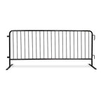 Crowd Control Warehouse Angry Bull Barricades Heavy Duty Crowd Control Metal Interlocking Barricade with Flat No-Trip Feet - 8.5 Ft. (Black) (20 Pack)