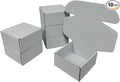 10 Pcs 9.8 x 9.8 x 4 inches Large Size Corrugated Cardboard Gift Boxes Recyclable Shipping Boxes for Mailing & Holidays, Wedding, Birthday, Gifts Packaging (Gray, 9.8 x 9.8 x 4")