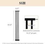 Lumizone Extra Tall Pet Gate 55.12" High Pressure Mounted 8.27" Wide Extension kit 1.37" Gap (8.27" W, Black)