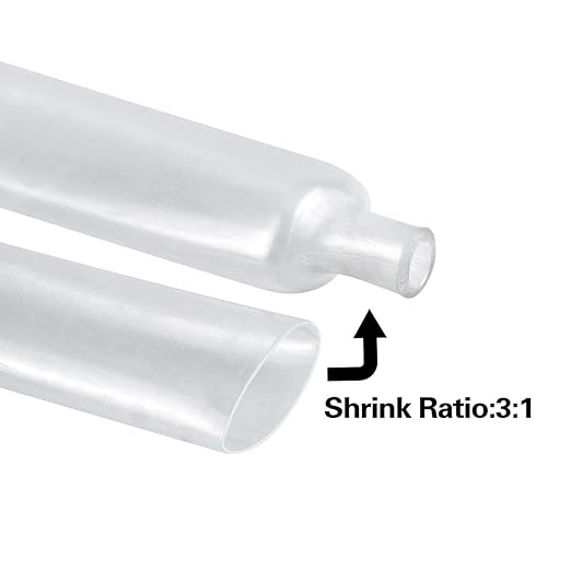 XHF 1/2 inch (13mm) 3:1 Waterproof Clear Heat Shrink Tubing Marine Grade Wire Cable Adhesive Lined Tube Insulation Seal Against Moisture Corrosion and Air Leakage, 4 Ft