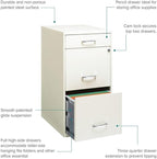 Scranton & Co Set of 2 18" D 3-Drawer Metal Filing Cabinet with Pencil Drawer
