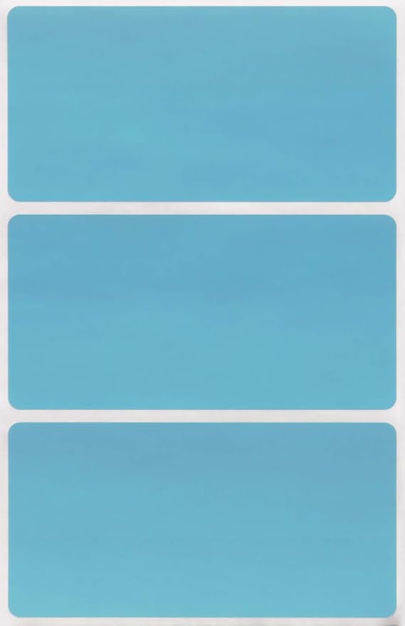 Royal Green Rectangular Stickers Color-Coding Labels for Organizing, Moving, and Storage Boxes 4" x 2" Stickers to Write On Name Tags, 45-Pack (Light Blue)