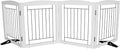 Dog Fence Indoor - 4-Panel Freestanding Dog Gate for Doorways, Hallways, House or Stairs -80x24-Inch Retractable Foldable Expandable Wood Pet by SFJC (White)