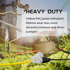 3-Outlets Indoor Outdoor Extension Cord Weatherproof with Lighted End, UL Listed, 10 Gauge 10FT Yellow 3 Prong Heavy Duty, 10/3 SJTW 15A Extension Cord