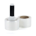 IDL Packaging 3" Stretch Wrap Mini Roll, 700 feet, 120 Gauge (Pack of 2) with a Plastic Handle Included – Industrial Grade Clear Plastic Wrap – Improved Protection for Packing, Moving, or Office