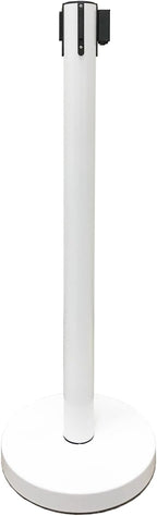 Retractable Stanchion, 6 SPECIALTY Posts + Signframe, 36" Ht, 78" Special Event & Holiday Theme Belt + Bonus Replacement Cassettes + Wall Receiver (WHT Post/July 4th Flag Belt)