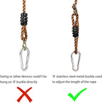 Porch Bench Swing Nylon Ropes Indoor Outdoor 8 ft Extra Long Adjustable Hammock Swinging Chair Straps Hanging Kit for Adjustment or Extension - Holds to 700lbs Set of 2