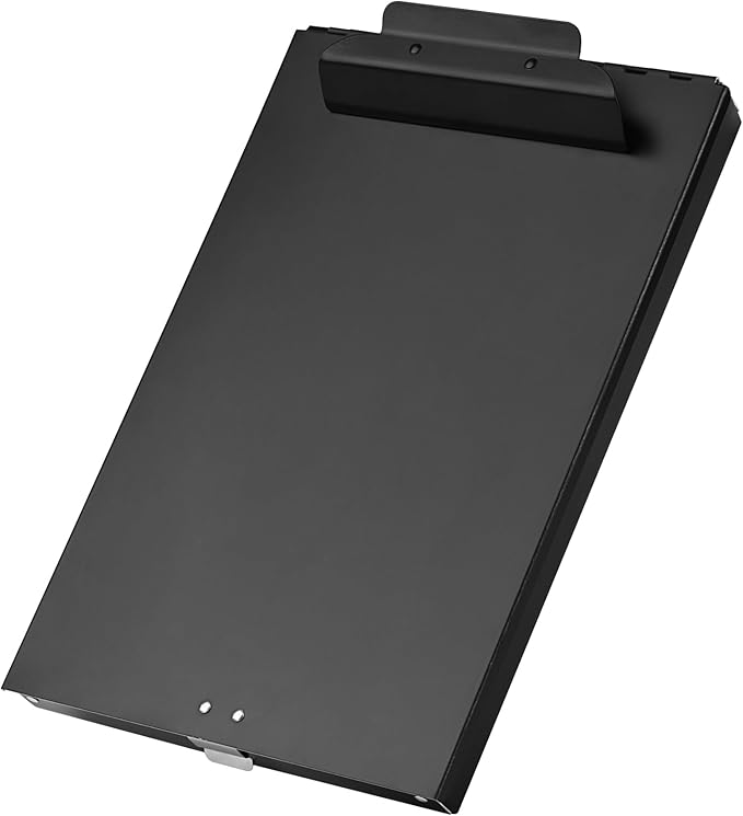 ZCZN Aluminum Clipboard with Storage, 6 Pack Recycled Metal Clipboard Box, Form Holder, Suitable for School, Office, Jobsite or Medical Staff, 9.25 x 13.78 Inches, Black