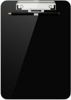 Hongri Plastic Clipboard with Pen Holder, Black 8.5x11 Letter Size Clip Board for Classroom, Office, Students, Nurses and Women, Low Profile Clip, Size 12.5 x 9 in(Pack of 6)