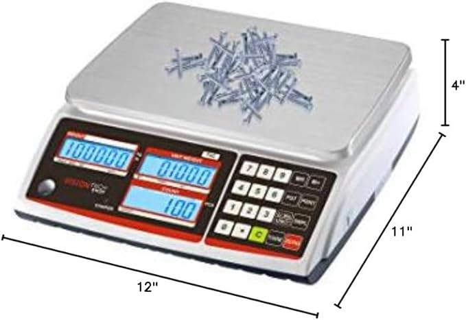 VisionTechShop TVC-12 Counting Scale for Parts and Coins, Lb/Kg Switchable, 12lb Capacity, 0.0005lb Readability