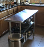 AmGood Stainless Steel Work Table with 2 Shelves and Casters | Metal Utility Table On Wheels (Stainless Steel, 84" Long x 30" Deep)