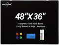 Magnetic Glass Blackboard - Glass Dry Erase Board 48"x36" Large Frameless Board for Walls Office School and Home,Black