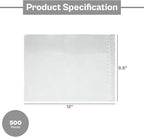 9.5"x 12" Clear Enclosed Packing Envelope Plain Face Usable Dim 9" x 11.5" Front- Clear, Back- White (500 Pack)