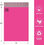 POLYSELLS 100 pcs 7.5x10.5 Inches Pink Poly Mailers Shipping Envelopes, Strong Adhesive Sealing, Waterproof, and Tear-resistant Postal Mailing Bags for Clothing, Books, and Accessories