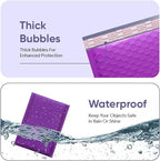 Purple 8.5x14.5 Inch Poly Bubble Mailers #3 | Self Seal Large Padded Envelopes | Air Cushioned Bubble Mailer | Usable Size 8.5x13.5 Inch | Waterproof Lightweight Mailing Shipping Bags | 100 Pack Bulk