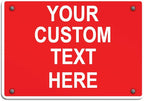 Aluminum Weatherproof Metal Sign Multiple Sizes Custom Personalized Text Here Red White Danger Horizontal Street Signs 24x18Inches