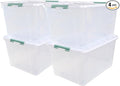 4-Pack Large Clear Plastic Storage Organizer Bins w/Lids, 85 Quart, Clear Stackable Container Boxes for Bedroom, Bathroom, Garage, and Office Organization