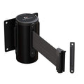 Crowd Control Warehouse - CCW Series WMB-125 Fixed Wall Mount Retractable Belt Barrier - 11 Foot, Dark Grey Belt with Black Steel Case