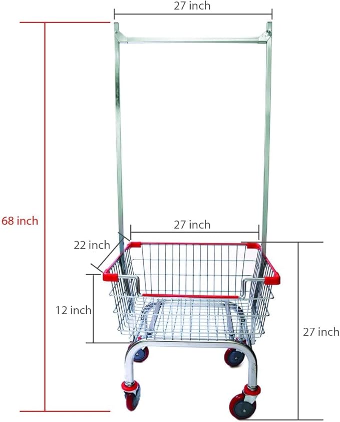 Charcoal Grey with Double Pole Rack, 2.5-Bu (Red or Blue Trim) (Chacoal Grey and Red)