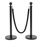 Stanchion Posts Crowd Control Barriers, 201 Stainless Steel 12 Posts 8 Ropes, 4-Way Connection Anti-Slip Fillable Base Easy Install